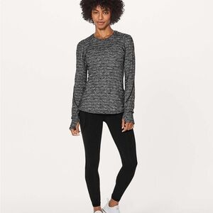 Lululemon Athletica Charcoal and Black Long Sleeve Top